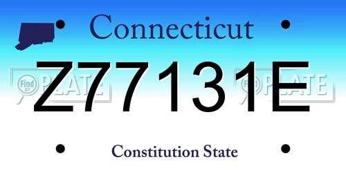 Z77131E Connecticut License Plate