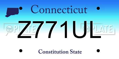 Z771UL Connecticut License Plate