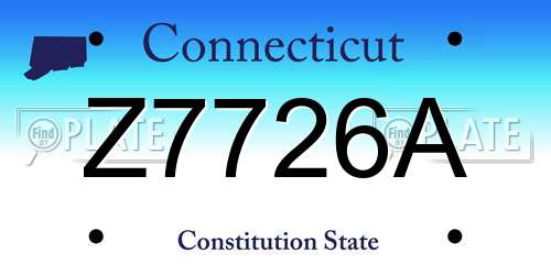 Z7726A Connecticut License Plate