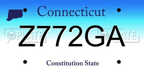 Z772GA Connecticut License Plate