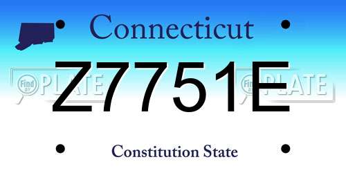 Z7751E Connecticut License Plate