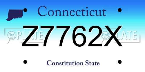 Z7762X Connecticut License Plate