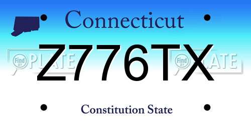 Z776TX Connecticut License Plate