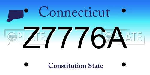 Z7776A Connecticut License Plate