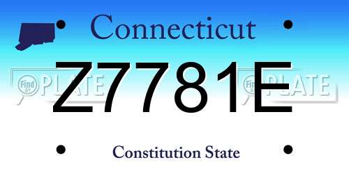 Z7781E Connecticut License Plate