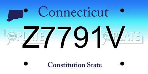 Z7791V Connecticut License Plate