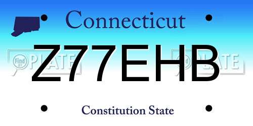 Z77EHB Connecticut License Plate