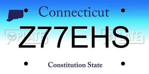 Z77EHS Connecticut License Plate