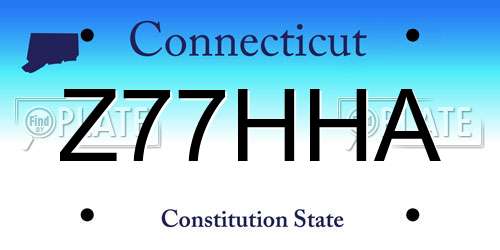 Z77HHA Connecticut License Plate