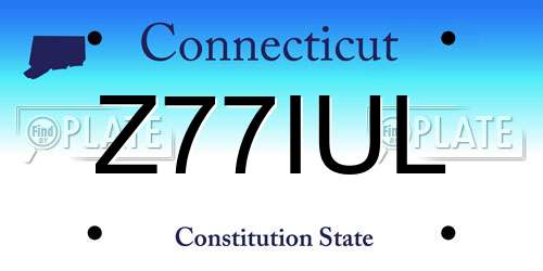 Z77IUL Connecticut License Plate