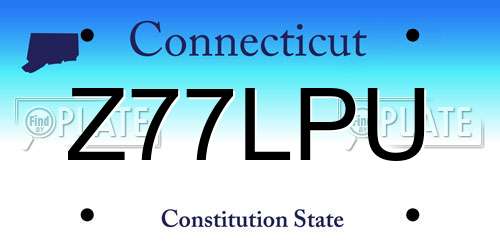 Z77LPU Connecticut License Plate