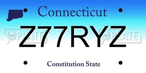 Z77RYZ Connecticut License Plate