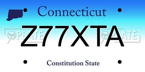 Z77XTA Connecticut License Plate