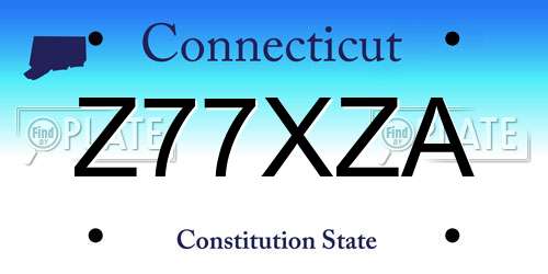 Z77XZA Connecticut License Plate