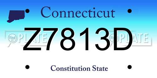Z7813D Connecticut License Plate