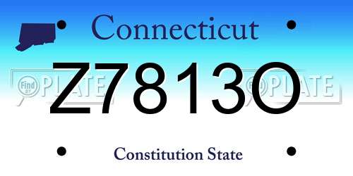 Z7813O Connecticut License Plate