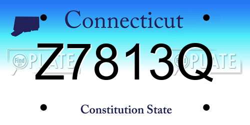 Z7813Q Connecticut License Plate