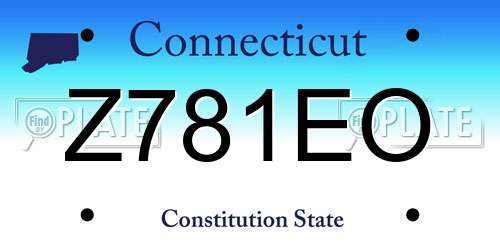 Z781EO Connecticut License Plate