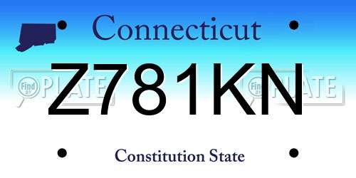 Z781KN Connecticut License Plate