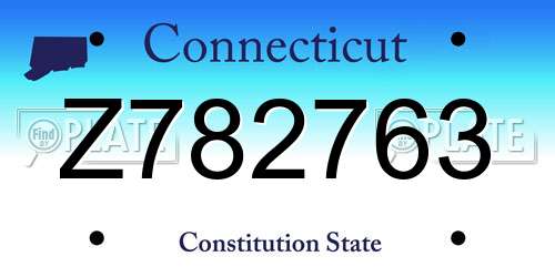 Z782763 Connecticut License Plate