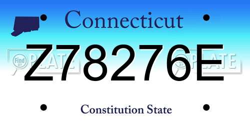 Z78276E Connecticut License Plate