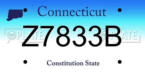 Z7833B Connecticut License Plate