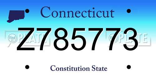 Z785773 Connecticut License Plate