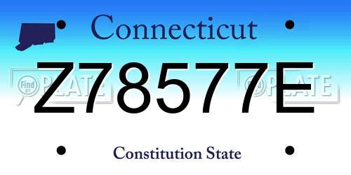 Z78577E Connecticut License Plate