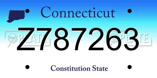 Z787263 Connecticut License Plate