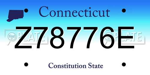 Z78776E Connecticut License Plate
