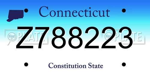 Z788223 Connecticut License Plate