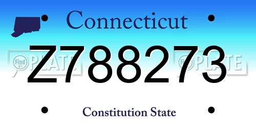 Z788273 Connecticut License Plate