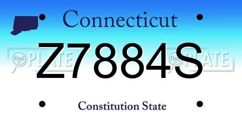 Z7884S Connecticut License Plate