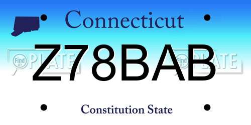 Z78BAB Connecticut License Plate