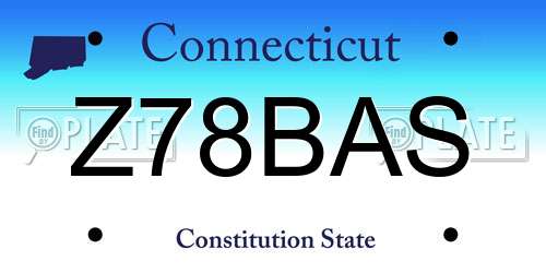 Z78BAS Connecticut License Plate
