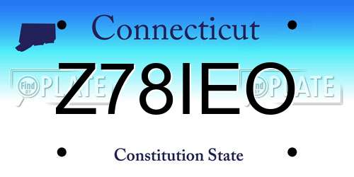 Z78IEO Connecticut License Plate