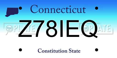 Z78IEQ Connecticut License Plate