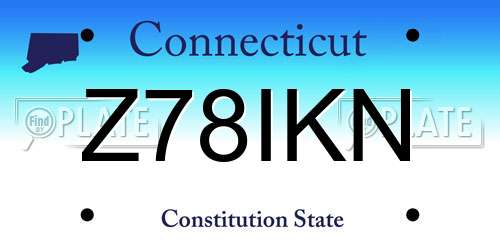 Z78IKN Connecticut License Plate