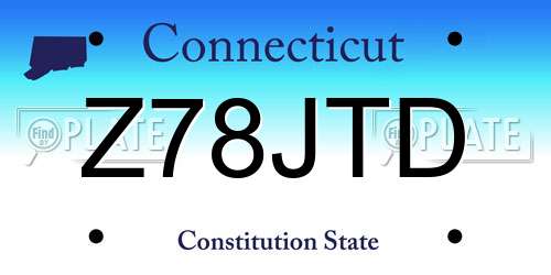 Z78JTD Connecticut License Plate