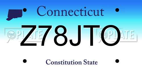 Z78JTO Connecticut License Plate