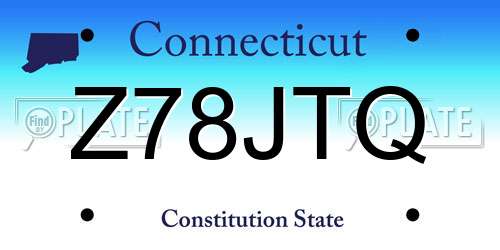 Z78JTQ Connecticut License Plate