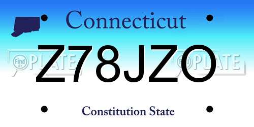 Z78JZO Connecticut License Plate