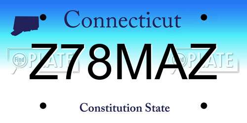 Z78MAZ Connecticut License Plate
