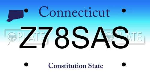 Z78SAS Connecticut License Plate