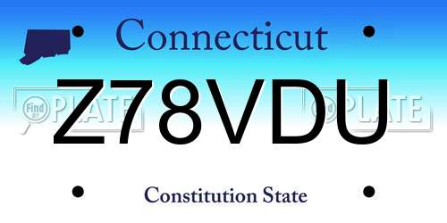 Z78VDU Connecticut License Plate