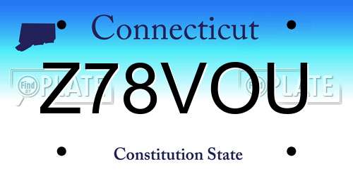 Z78VOU Connecticut License Plate