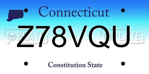 Z78VQU Connecticut License Plate