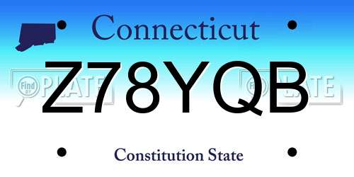 Z78YQB Connecticut License Plate