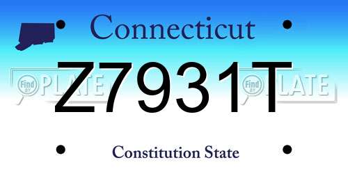Z7931T Connecticut License Plate