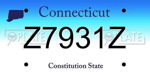 Z7931Z Connecticut License Plate